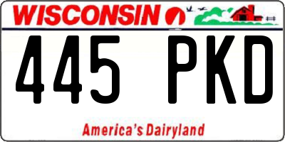 WI license plate 445PKD