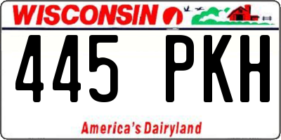 WI license plate 445PKH