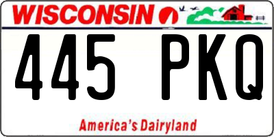 WI license plate 445PKQ