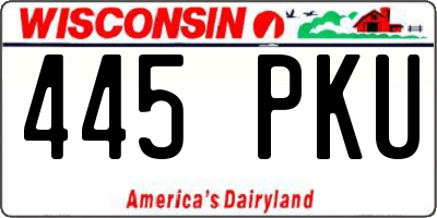 WI license plate 445PKU