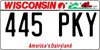 WI license plate 445PKY