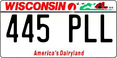 WI license plate 445PLL
