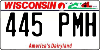 WI license plate 445PMH