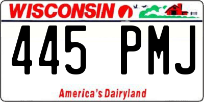 WI license plate 445PMJ