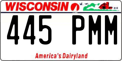 WI license plate 445PMM