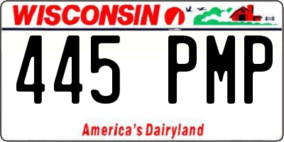 WI license plate 445PMP