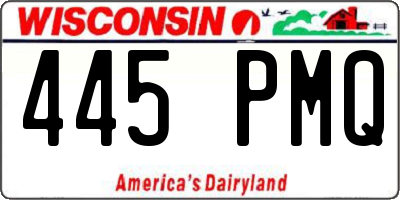 WI license plate 445PMQ
