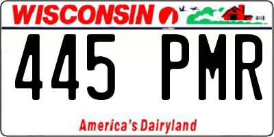 WI license plate 445PMR