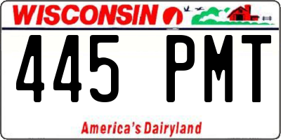 WI license plate 445PMT