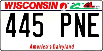 WI license plate 445PNE