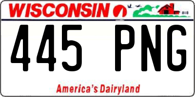 WI license plate 445PNG