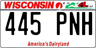 WI license plate 445PNH