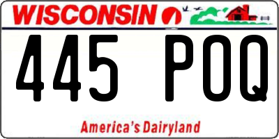 WI license plate 445POQ
