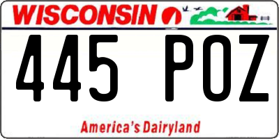 WI license plate 445POZ