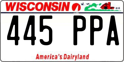 WI license plate 445PPA