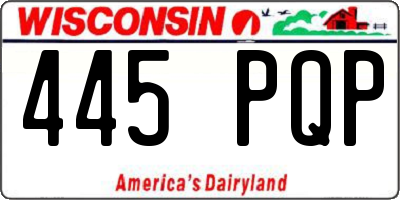 WI license plate 445PQP