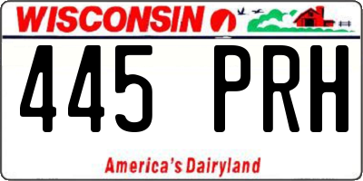 WI license plate 445PRH