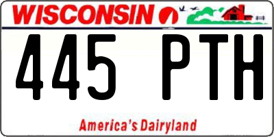 WI license plate 445PTH