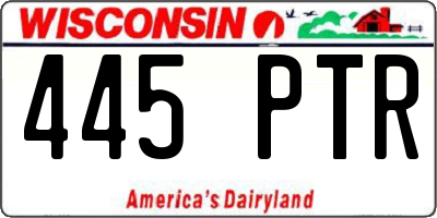 WI license plate 445PTR