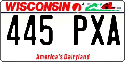 WI license plate 445PXA