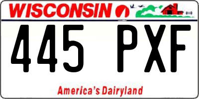 WI license plate 445PXF