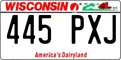 WI license plate 445PXJ