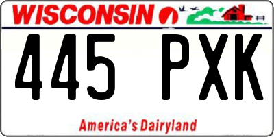 WI license plate 445PXK