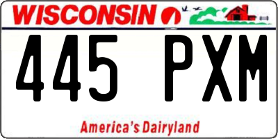 WI license plate 445PXM