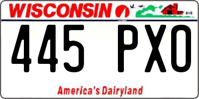 WI license plate 445PXO
