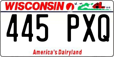 WI license plate 445PXQ