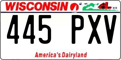 WI license plate 445PXV