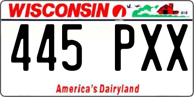 WI license plate 445PXX