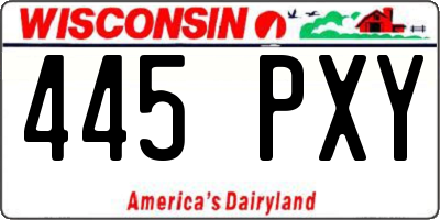 WI license plate 445PXY