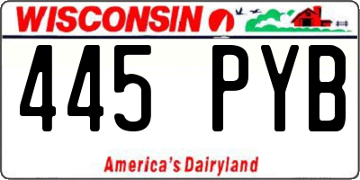 WI license plate 445PYB