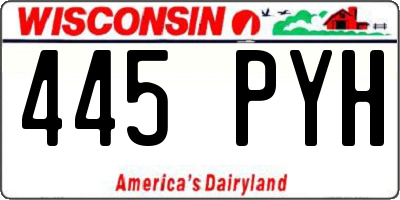 WI license plate 445PYH