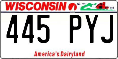 WI license plate 445PYJ