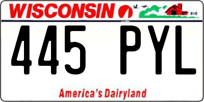 WI license plate 445PYL