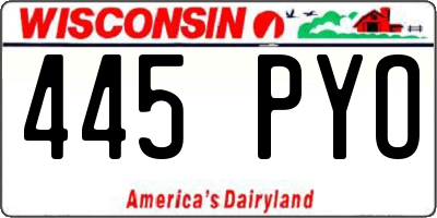 WI license plate 445PYO