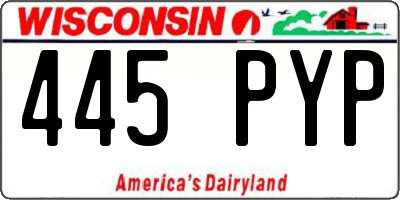 WI license plate 445PYP