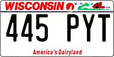 WI license plate 445PYT