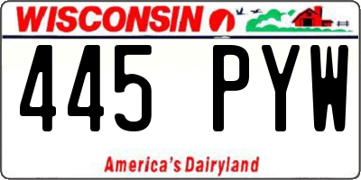 WI license plate 445PYW