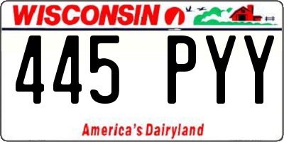 WI license plate 445PYY