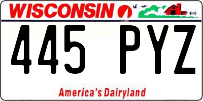 WI license plate 445PYZ
