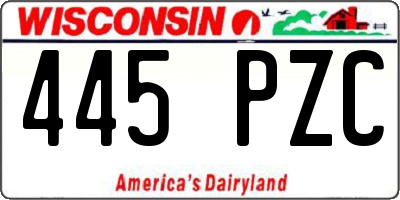 WI license plate 445PZC