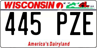 WI license plate 445PZE
