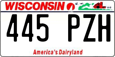 WI license plate 445PZH