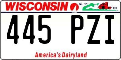 WI license plate 445PZI