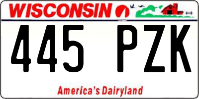 WI license plate 445PZK