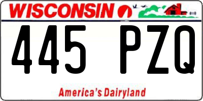WI license plate 445PZQ