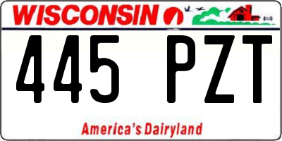 WI license plate 445PZT